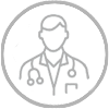 A doctor or medical professional wearing a lab coat and stethoscope, symbolizing expertise, care, or medical advice.